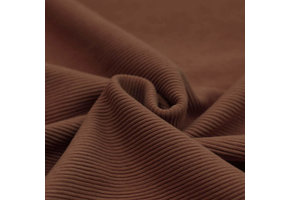 Ottoman Rib Jersey Stof Licht Bruin