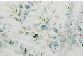 Ottoman Rib Jersey Stof - Eucalyptus Boeket