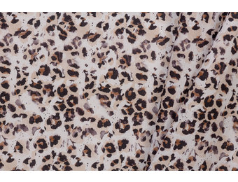 Katoen Poplin Leopard Animal Skin