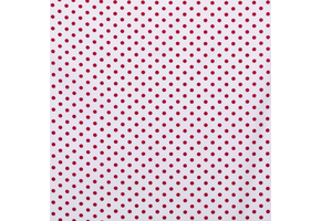 Katoen middel stip wit / rood