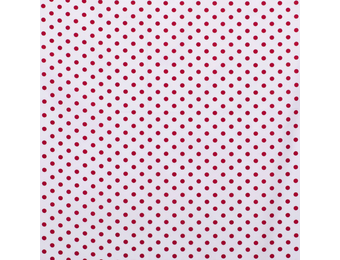 Katoen middel stip wit / rood