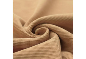 Wafel Jersey Stof Camel
