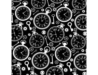 Katoen Poplin Clocks Black