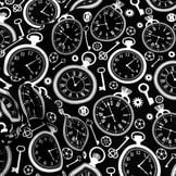 Katoen Poplin Clocks Black