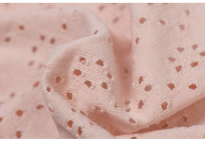 Broderie Tricot Stof Dusty Roze