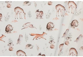 Poplin Katoen Digitale Print - Bosdieren