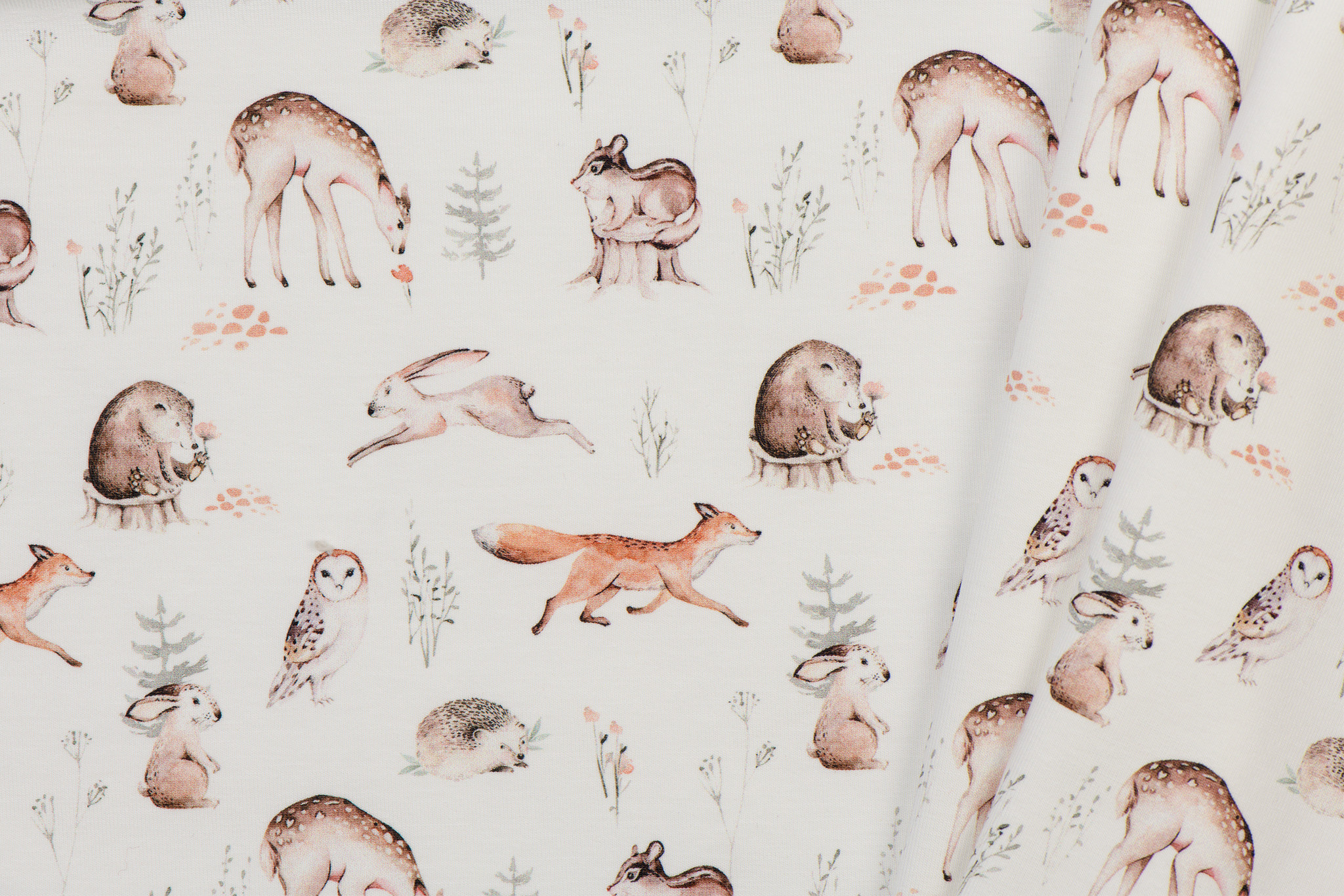 Poplin Katoen Digitale Print - Bosdieren