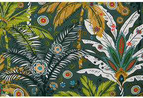 Deco Stof Leaves Khaki