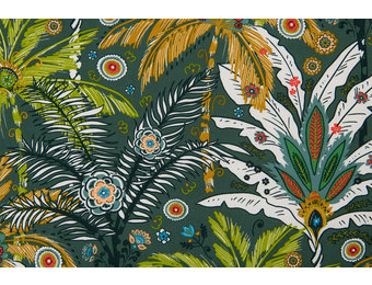 Deco Stof Leaves Khaki