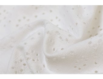 Broderie Tricot Stof Ecru