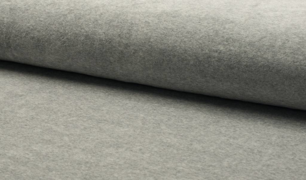 Nicky Velours Stof Grijs Melange – Zacht, Rekbaar & Ademend
