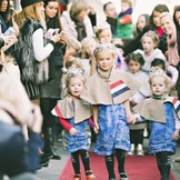 Delftsblauw Katoen – Randstof met Hollandse Grachtenpandjes