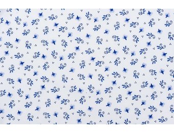 Delftsblauw Katoen 37 – Luchtig Bloemenpatroon