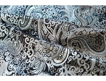 Brokaat Zwart / Zilver