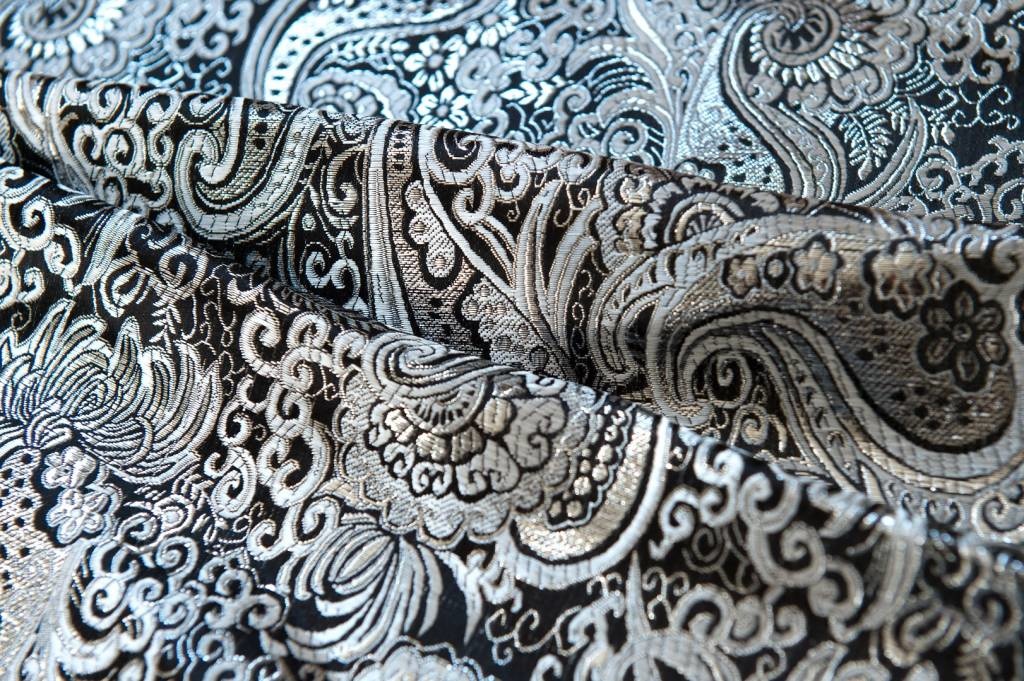 Brokaat Zwart / Zilver