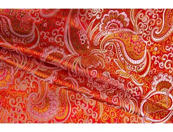 Brokaat Rood-Oranje / Goud