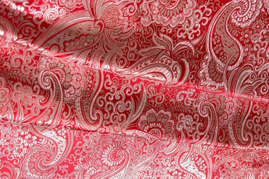 Brokaat Rood / Zilver