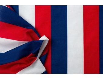 Katoen strepen rood - wit - blauw