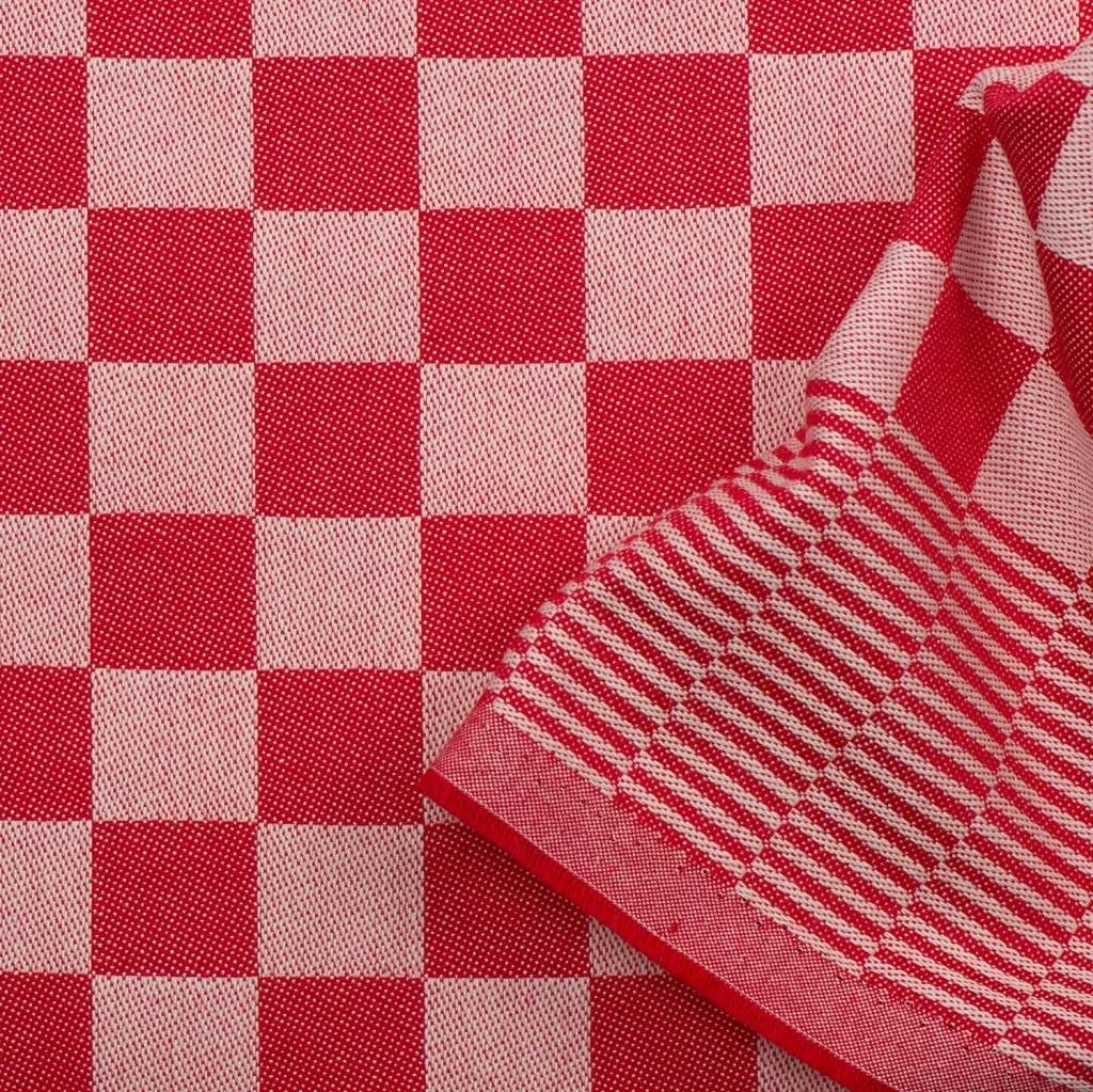 Dambont Theedoekenstof Rood – Stevige Katoenen Pompdoek