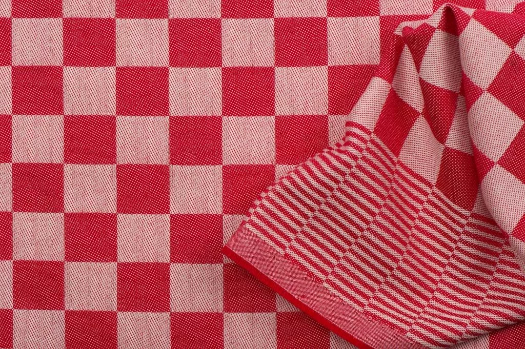 Dambont Theedoekenstof Rood – Stevige Katoenen Pompdoek