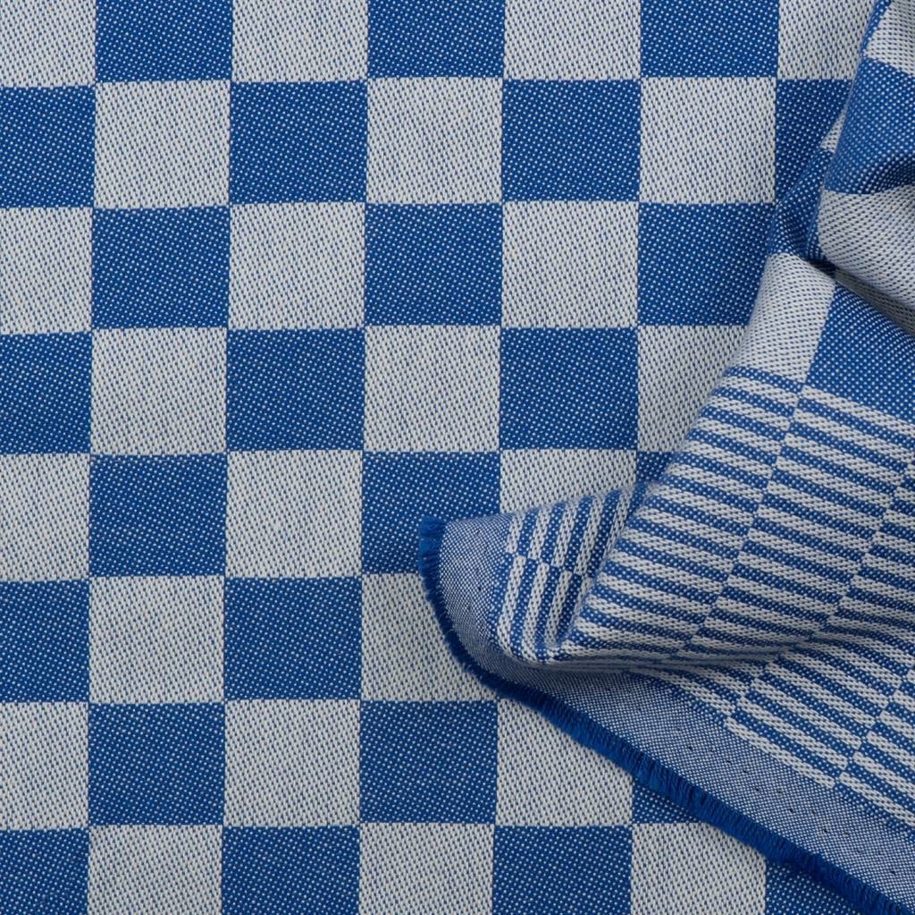 Dambont Theedoekenstof Blauw – Stevige Katoenen Pompdoek