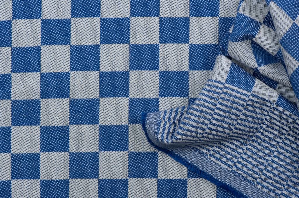 Dambont Theedoekenstof Blauw – Stevige Katoenen Pompdoek