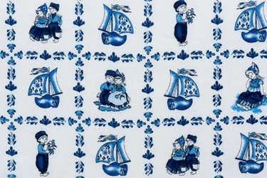 Delftsblauw Katoen 44 – Klompbootjes & Kinderen