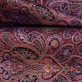Brokaat stof, fancy paisley zwart gekleurd