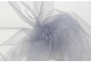 Sparkling Glamour Tule Stof - Zilvergrijs