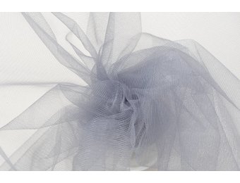 Sparkling Glamour Tule Stof - Zilvergrijs