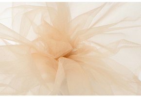 Sparkling Glamour Tule Stof - Champagne