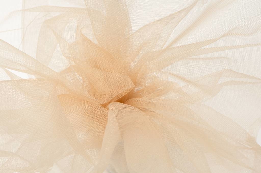 Sparkling Glamour Tule Stof - Champagne