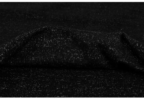 Boordstof fijn, glitter zwart/zilver lurex