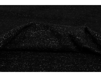 Boordstof fijn, glitter zwart/zilver lurex