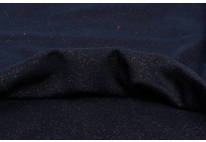 Boordstof fijn, glitter marine/brons lurex