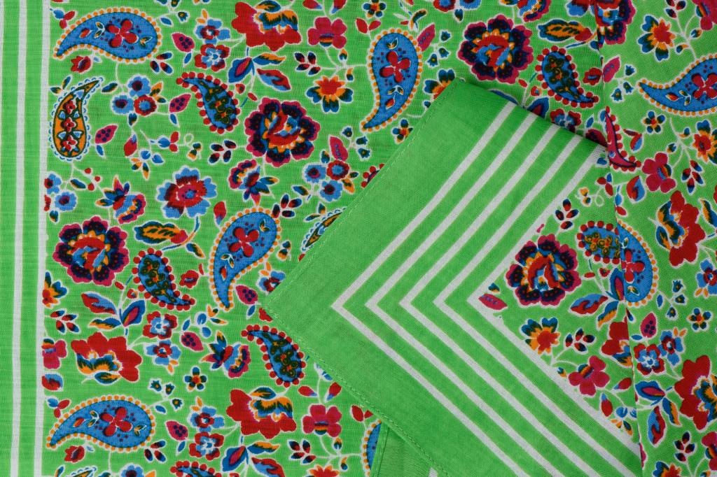 Zakdoeken Paisley Print Groen