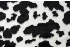 Imitatiebont Stof Korthaar Koeienprint Zwart/Wit