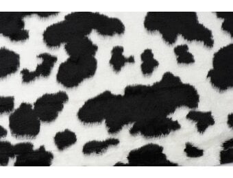 Imitatiebont Stof Korthaar Koeienprint Zwart/Wit