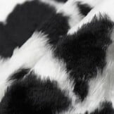 Imitatiebont Stof Korthaar Koeienprint Zwart/Wit