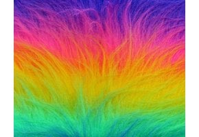 Imitatiebont Stof Langhaar Rainbow