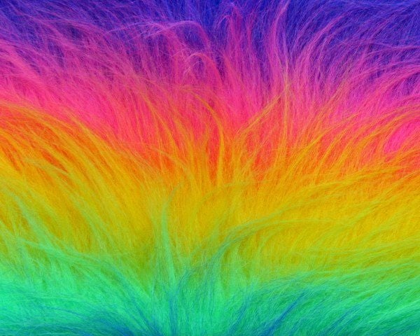 Langharig Imitatiebont Stof Rainbow - Zacht, Vol en Veelzijdig