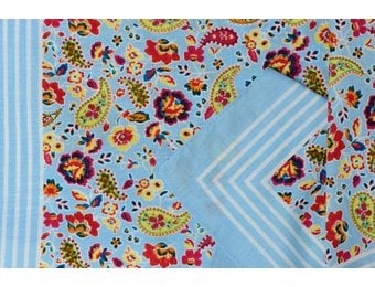 Zakdoeken Paisley Print Lichtblauw