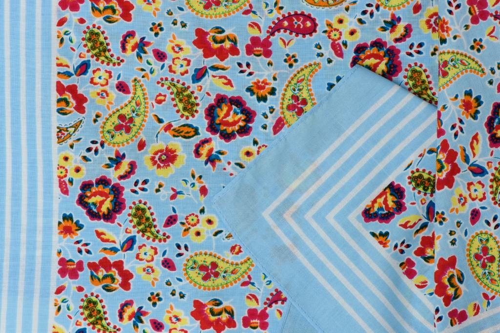 Zakdoeken Paisley Print Lichtblauw