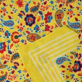 Zakdoeken Paisley Print Geel