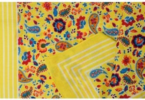 Zakdoeken Paisley Print Geel