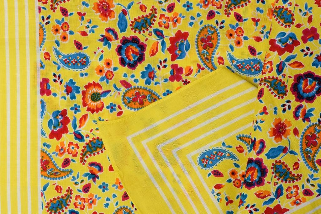 Zakdoeken Paisley Print Geel