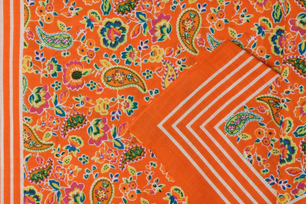 Zakdoeken Paisley Print Oranje