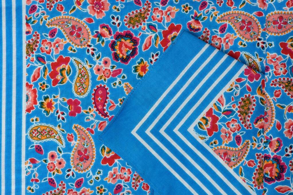 Zakdoeken Paisley Print Blauw