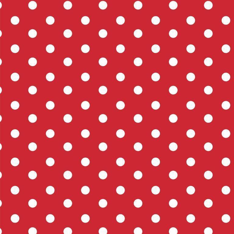 Katoen Poplin, Dots Red/White