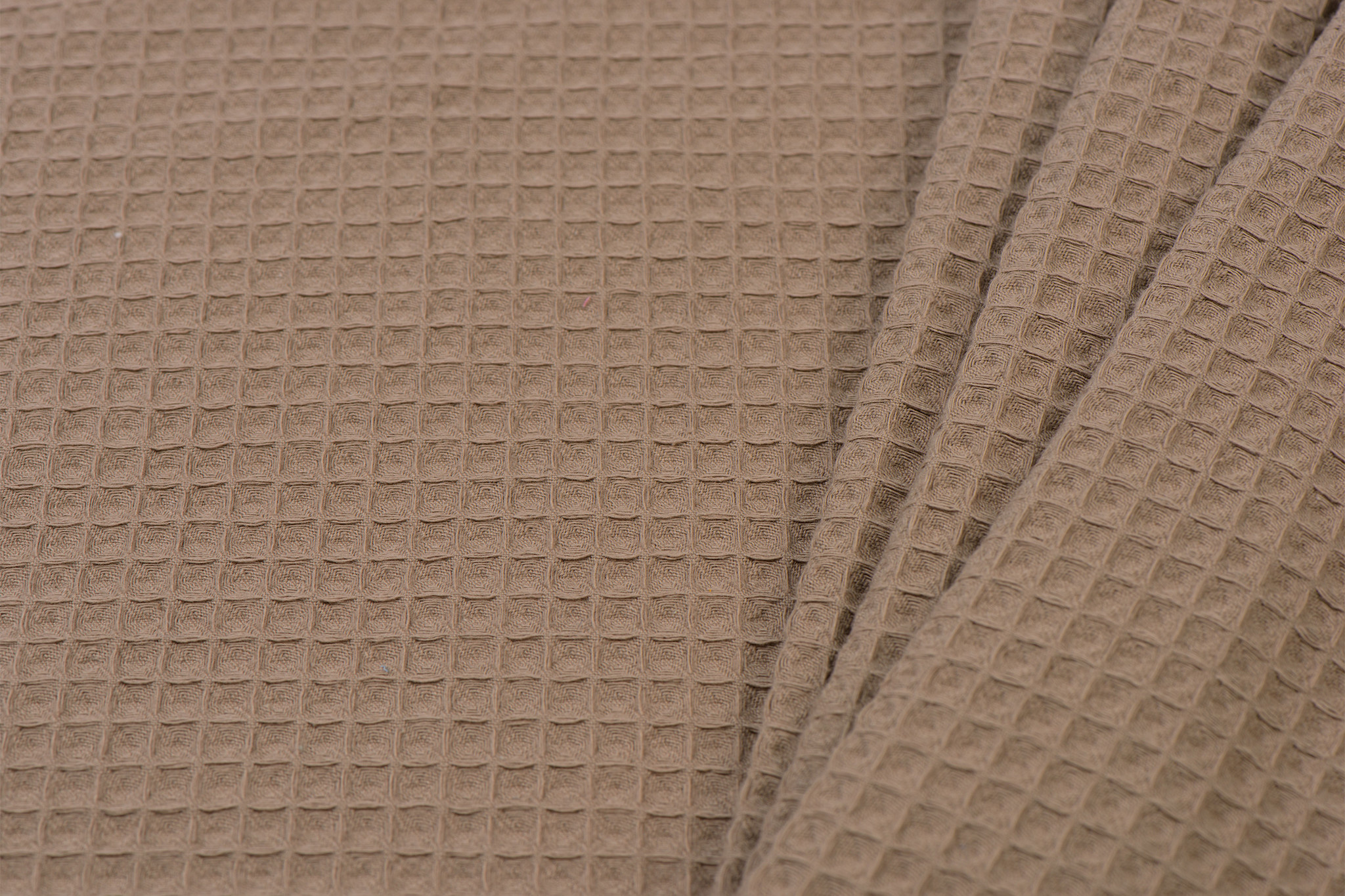 Wafel Katoen, Taupe - Bruin